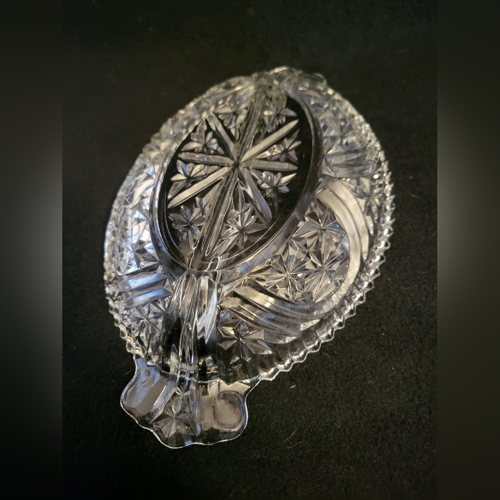 Vintage Anchor Hocking Stars and Bars relish dish - Picture 4 of 9